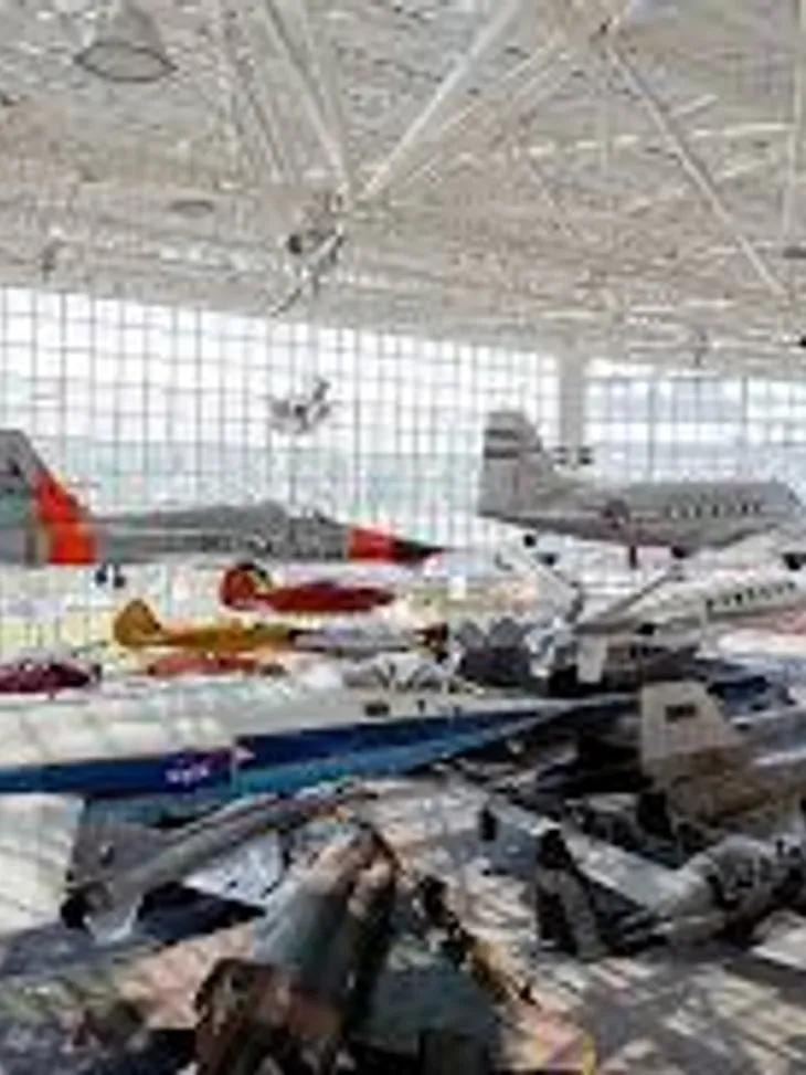 Museum of Flight hangar with stealth aircraft and historic planes